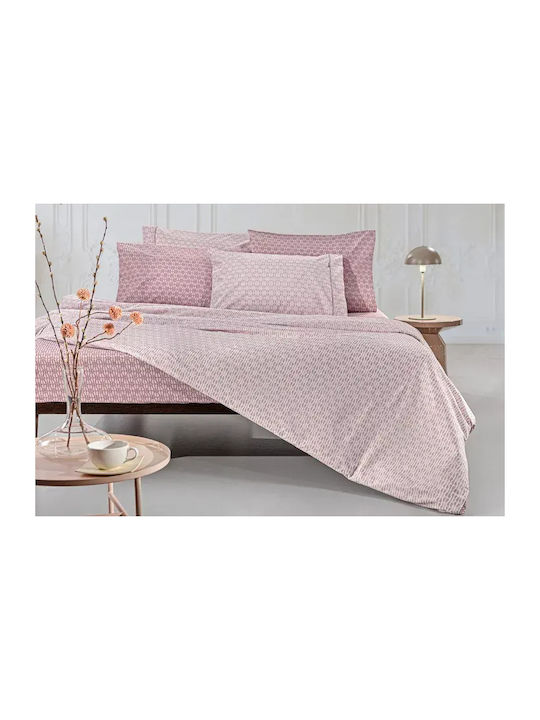 Guy Laroche Sandy Bettlaken Set für Einzelbett 170x200cm Rosa (4 Stück)