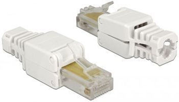 Delock Rj45 Plug Cat.5e Utp Toolfree 2 Pieces White 86415