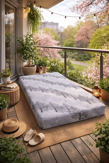 Smart Schaum Bodenmatratze Und Kissen Couch Grau 90x190x12cm