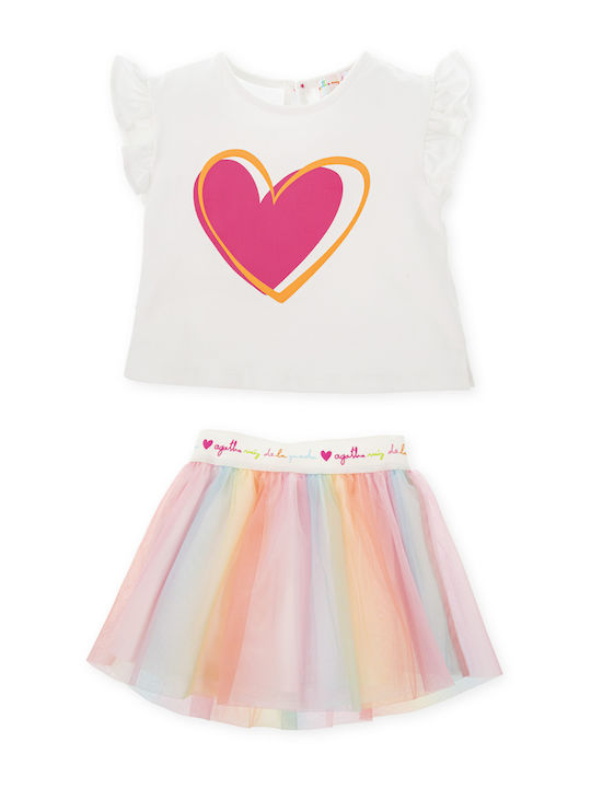 Kinderbekleidungsset mit Rock Sommer 2 Stück Weiß