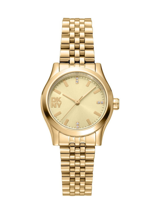 DKNY Womens Watch Battery with Gold Metal Bracelet