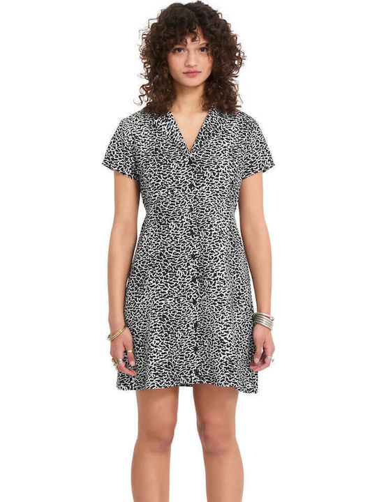 Summer Mini Shirt Dress Black/White Dress