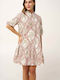 Sommer Wickel Damenkleid Beige