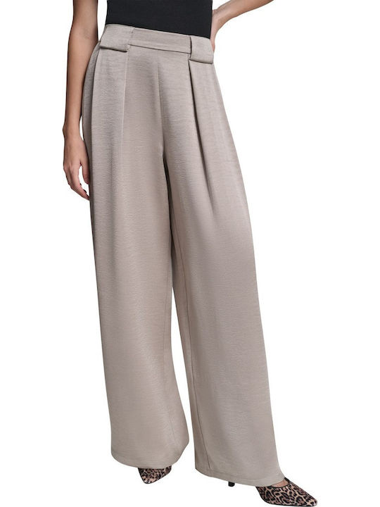 DKNY Women's Fabric Trousers Ecru