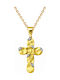 Kritsimis Women's Gold Byzantine Cross 18K with Chain