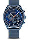 Bering Time Men's Watch 40mm Battery Chronograph With Blue Metal Bracelet