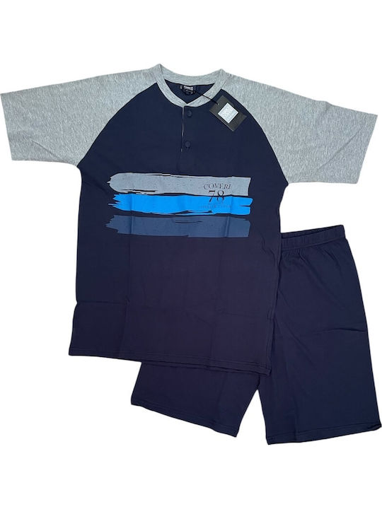 Enrico Coveri Sommer Herrenpyjama Bluse Enrico Coveri Blau-navy