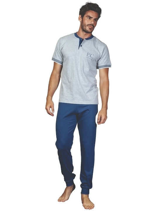 Enrico Coveri Sommer Herrenpyjama Hose Grau-jeans