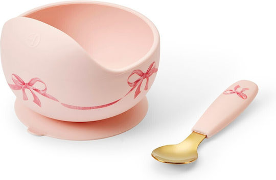 Elodie Details Silicone Feeding Set with Anti-Slip Pink Base 2 Pieces