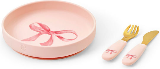 Elodie Details Silicone Feeding Set with Anti-Slip Pink Base 3 Pieces