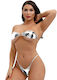 Sexy Solid Tube Top Bikini Swimsuit Silver