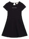 Punto Girls Dress Short Sleeve Black