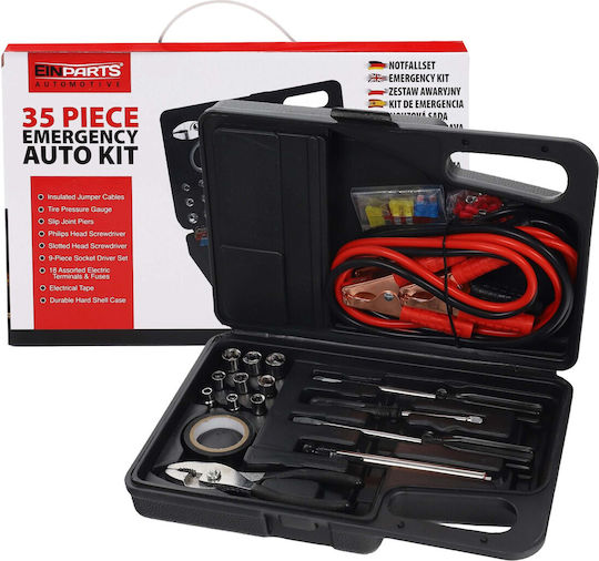Einparts Automotive 34-piece Emergency Tool Kit Car Black Case