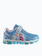 Disney Frozen Kids Sneakers with Hoop & Loop Closure and Lights Light Blue