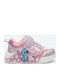 Kids Sneakers with Hoop & Loop Closure & Lights Pink