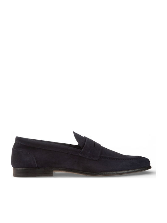 Leder Herren Mokassins in Blau Farbe