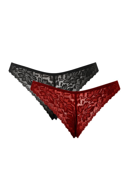 Γυναικεία Brazil 2Pack με Δαντέλα Grey-pink