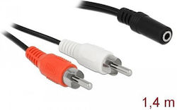 DeLock 3,5mm Stecker-3,5mm Buchse Kabel 1,4m