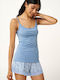 Blue Rain Women's T-Shirt with Spaghetti Strap