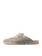 Suede Mules With High Heel In Beige Colour
