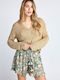 Damen Gestrickte Strickjacke in Grün Farbe