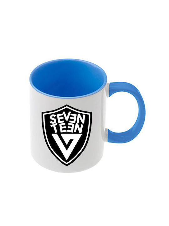 Κούπα Kpop Seventeen Γαλάζια Λαβή Εσωτερικό