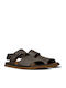 Leder Herrensandalen in Braune Farbe