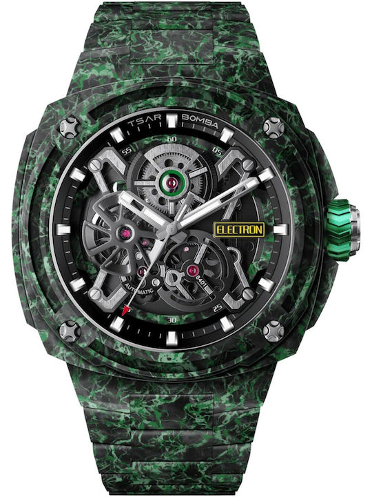 Tsar Bomba Men's Watch 43mm Automatic with Green Rubber Strap