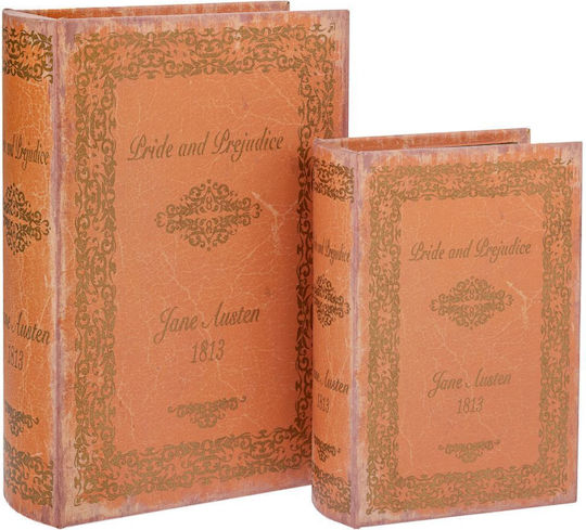 Iliadis Set Decorative Boxes Wooden in Book Shape 2 Pieces