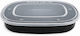 Microwave Black Large Portion Container 1800ml Set Lid 50pcs