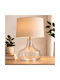 Dream House Glass Tischlampe mit Beigem Hut und Basis