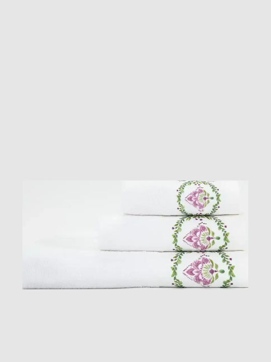 Borea Bath Towels Set 2 pcs Lotus White