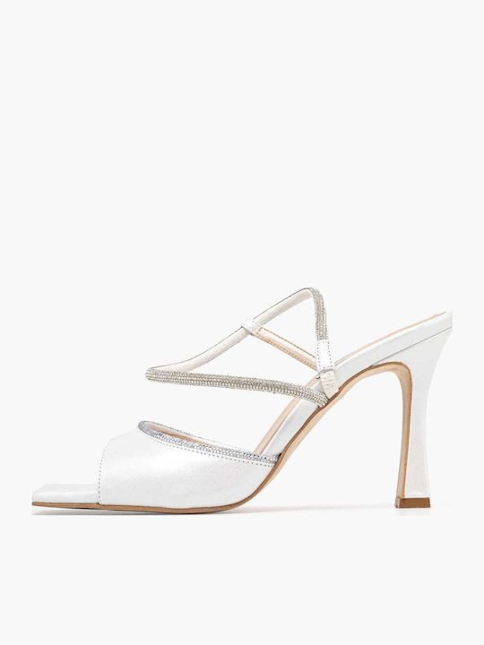 Damen Sandalen Aus Leder Weiß