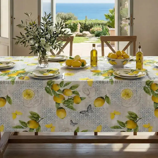 Borea Kariert Tischdecke Lemons Hellblau 90x90cm