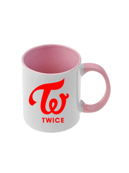 Κούπα Kpop Twice Ροζ Λαβή Εσωτερικό