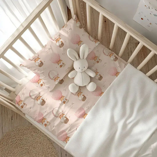 Borea Set Baby Sheets Crib Cotton Cutpieces Pink 120x160cm