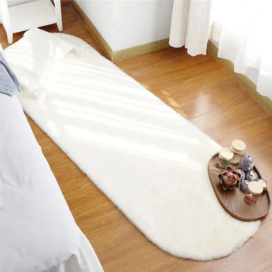 SpitiBazaar Covor Coridor Din Blană Ecru 60x180cm