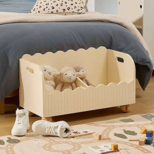 Children's Storage Box Made of Wood A-s Bouli Beige 60x36x30cm