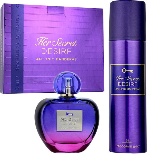 Set Antonio Banderas Her Secret Desire Eau De Toilette Women 80 Ml + Her Secret Desire Deodorant Spray Women 150 Ml