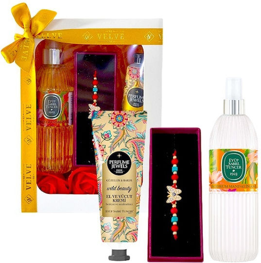 Pachet Beauty 150ml Eyup Sabri-tuncer Eau De Cologne 50ml Eyup Sabri-tuncer Cremă Pentru Mâini Și Corp Săpun Trandafiri Brățară Șirag În Cutie Cadou Portocaliu