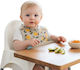 Queen Mother Waterproof Silicone Bib with Pocket Dark Beige for 6 m+