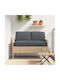 vidaXL Waterproof Garden Chair Cushion with Backrest Oxford Grey 3 Pieces