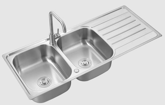 Hydra 68-019 Chiuvetă Bucătărie Drop-In Inox L120xL50cm Argintie