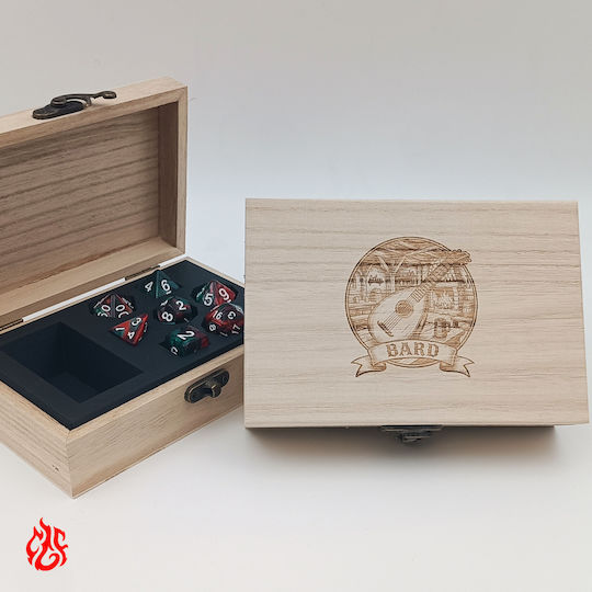Ξυλινο Κουτι Ζαριων Bard Laser Εκτύπωση Κλασεις Dungeons Dragons