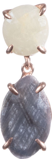 Pendant Blue Agate Labradorite Silver 925 Rose Gilding 18k Women's