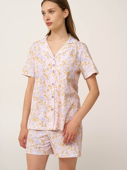 Vamp Sommerliches Damen-Schlafanzug-Set Lilla Pastell