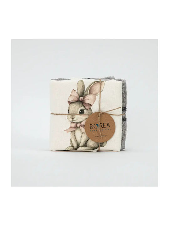 Borea Pink Rabbit Ποτηρόπανο σε Ροζ Χρώμα 40x65cm 2τμχ