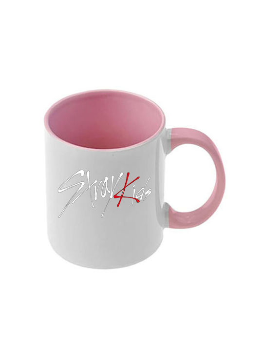Κούπα Kpop Straykids Ροζ Λαβή Εσωτερικό