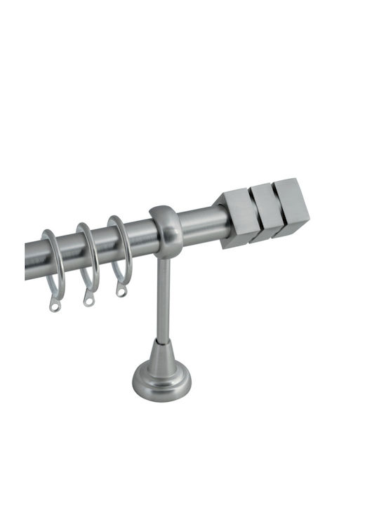 BetterHome Extendable Metallic Curtain Pole Single 140-250cm Silver