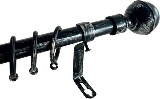 BetterHome Ausziehbare Metallische Vorhangstange Einzeln 120-210cm Schwarz